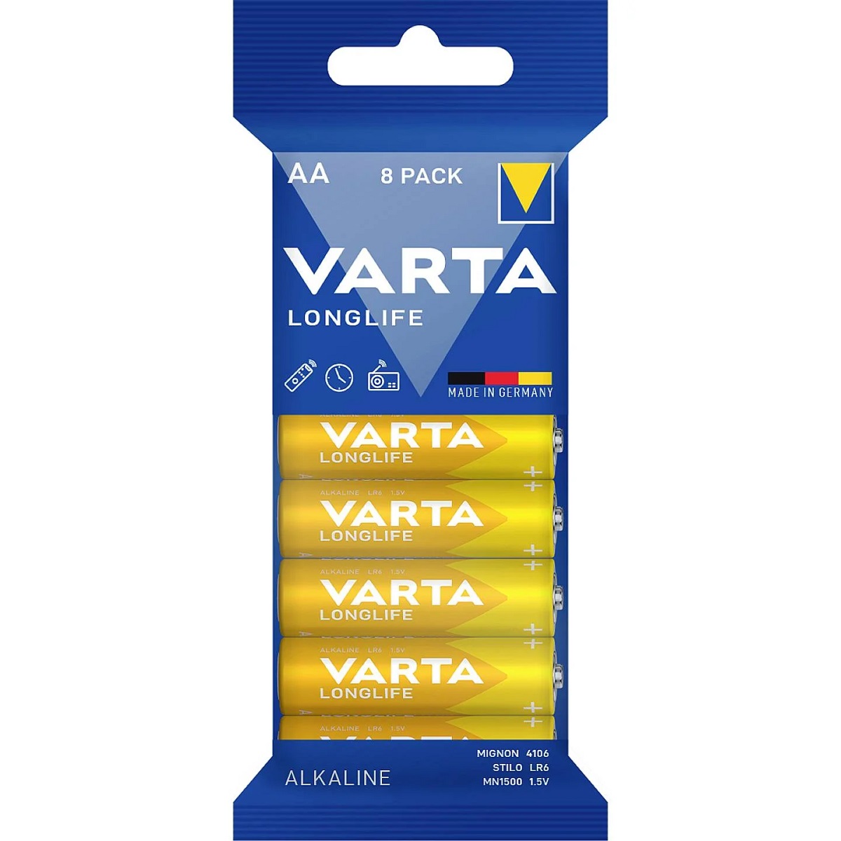 Baterie alkaliczne Varta Longlife grafika przedstawia produkt